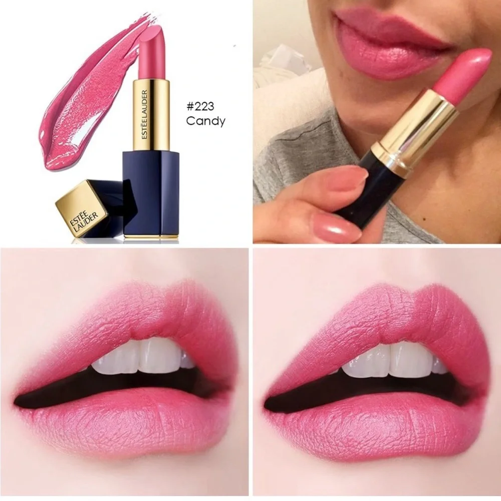 Estee Lauder Bundle Pure Color Candy Lipstick #223 with Mascara & Floral Bag Set
